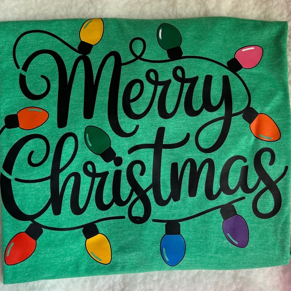 Festive Green Merry Christmas T-Shirt